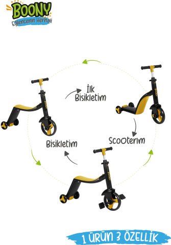 BOONY 3’ü 1 Arada Çocuk Scooter Turuncu