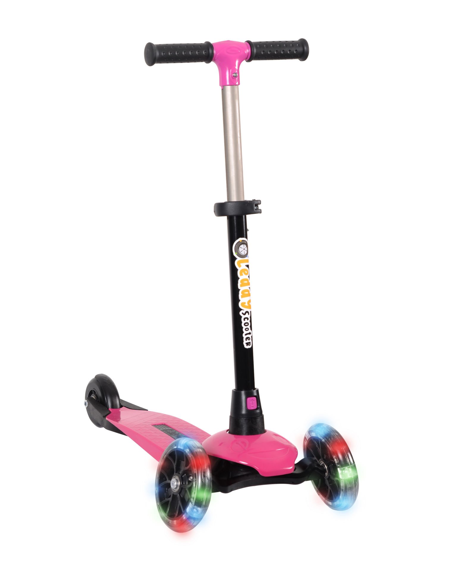 LEDDY Işıklı 3 Teker Çocuk Scooter (2+ Yaş) Pembe