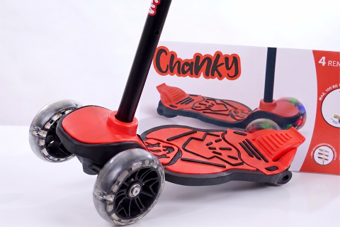 CHANKY Işıklı 3 Teker Çocuk Scooter (3+ Yaş) Kırmızı