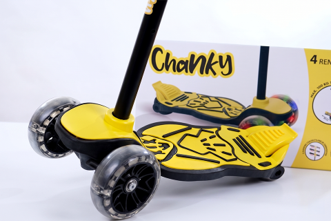 CHANKY Işıklı 3 Teker Çocuk Scooter (3+ Yaş) Sarı