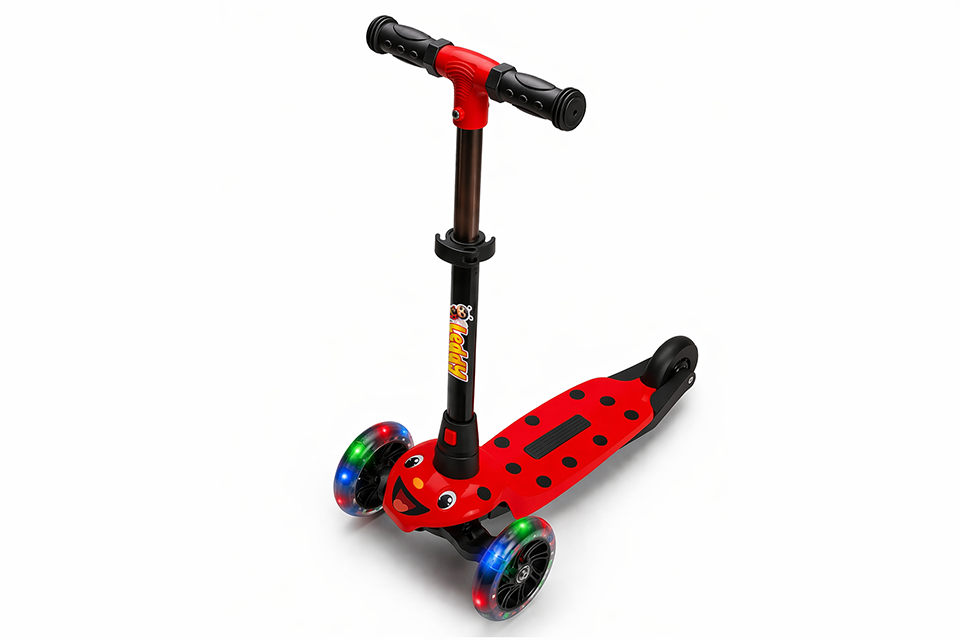 LEDDY Uğur Böceği - Işıklı 3 Teker Çocuk Scooter (2+ Yaş)